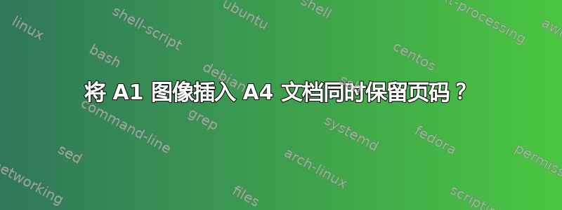 将 A1 图像插入 A4 文档同时保留页码？