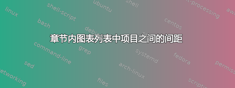 章节内图表列表中项目之间的间距