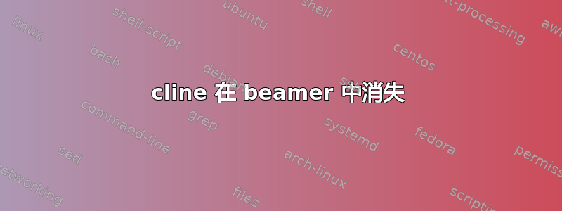 cline 在 beamer 中消失