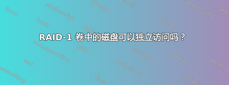 RAID-1 卷中的磁盘可以独立访问吗？