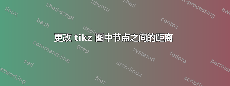 更改 tikz 图中节点之间的距离