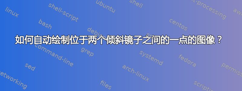 如何自动绘制位于两个倾斜镜子之间的一点的图像？