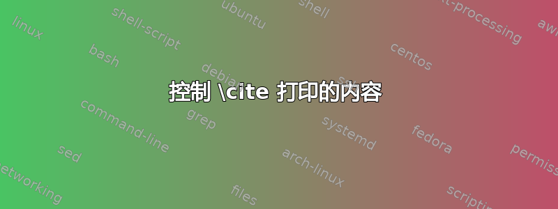 控制 \cite 打印的内容