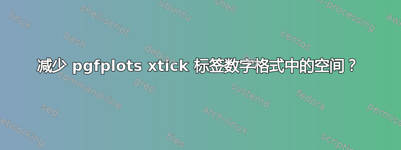 减少 pgfplots xtick 标签数字格式中的空间？