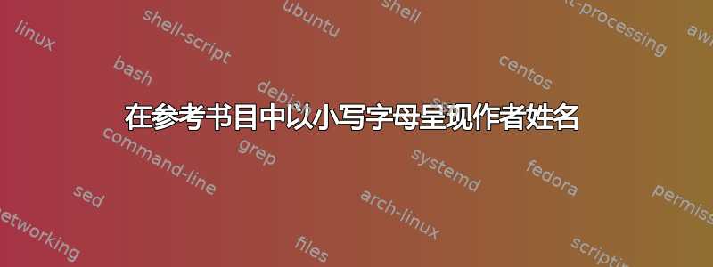 在参考书目中以小写字母呈现作者姓名