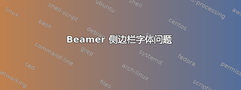 Beamer 侧边栏字体问题