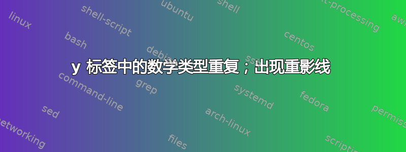 y 标签中的数学类型重复；出现重影线