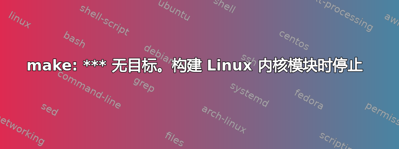 make: *** 无目标。构建 Linux 内核模块时停止 