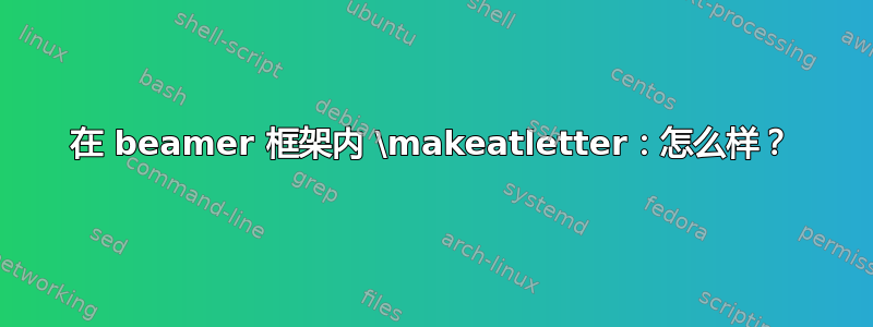 在 beamer 框架内 \makeatletter：怎么样？