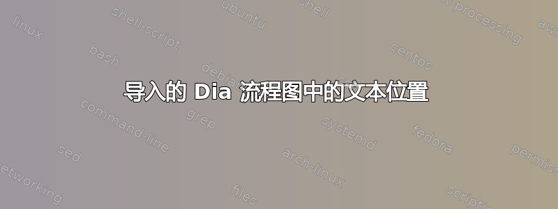 导入的 Dia 流程图中的文本位置