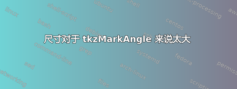 尺寸对于 tkzMarkAngle 来说太大