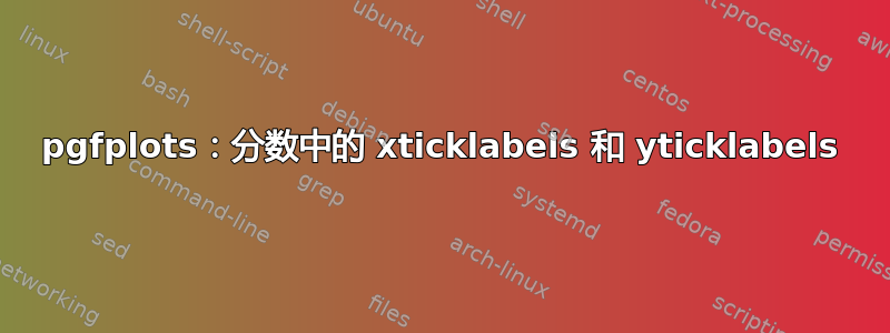 pgfplots：分数中的 xticklabels 和 yticklabels