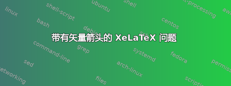 带有矢量箭头的 XeLaTeX 问题