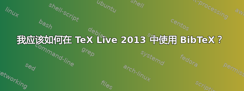 我应该如何在 TeX Live 2013 中使用 BibTeX？