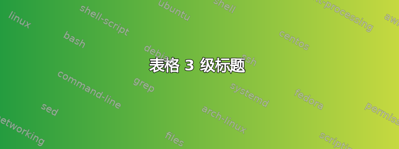 表格 3 级标题