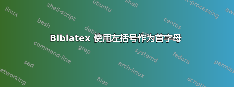 Biblatex 使用左括号作为首字母