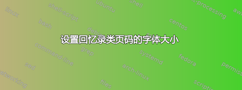 设置回忆录类页码的字体大小