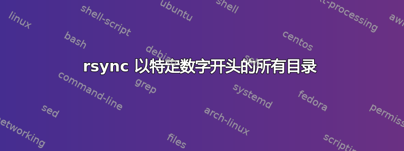 rsync 以特定数字开头的所有目录