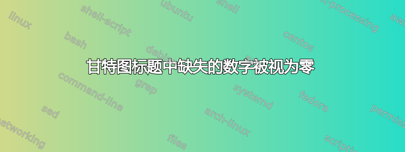 甘特图标题中缺失的数字被视为零