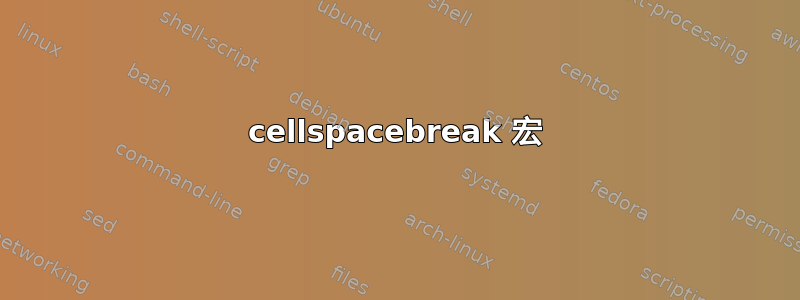 cellspacebreak 宏