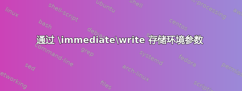 通过 \immediate\write 存储环境参数