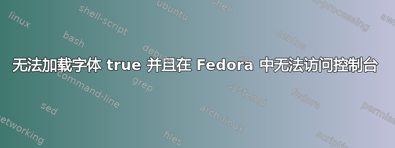 无法加载字体 true 并且在 Fedora 中无法访问控制台