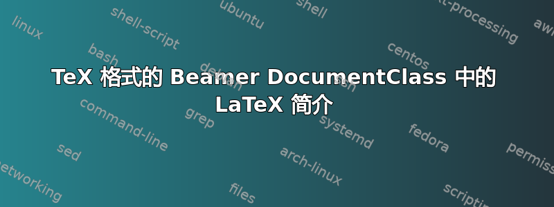 TeX 格式的 Beamer DocumentClass 中的 LaTeX 简介