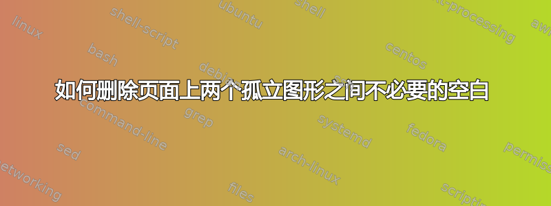 如何删除页面上两个孤立图形之间不必要的空白