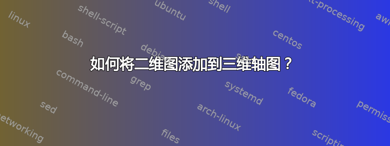 如何将二维图添加到三维轴图？