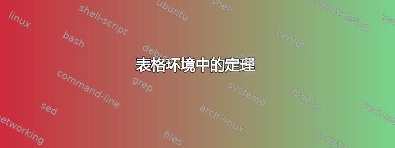 表格环境中的定理