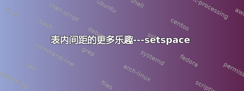 表内间距的更多乐趣---setspace