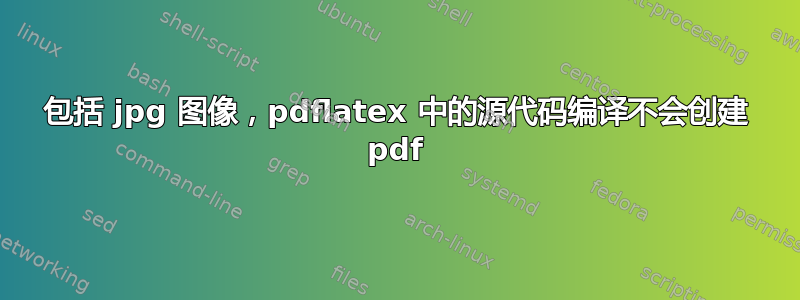 包括 jpg 图像，pdflatex 中的源代码编译不会创建 pdf