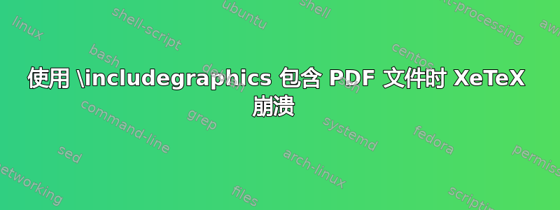 使用 \includegraphics 包含 PDF 文件时 XeTeX 崩溃 