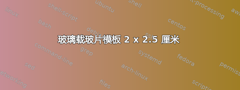 玻璃载玻片模板 2 x 2.5 厘米