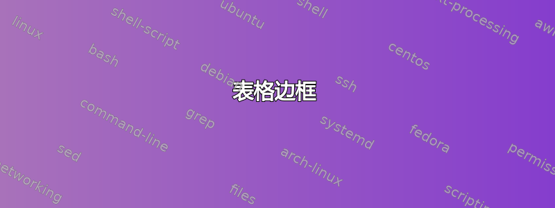 表格边框