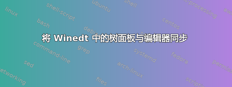 将 Winedt 中的树面板与编辑器同步