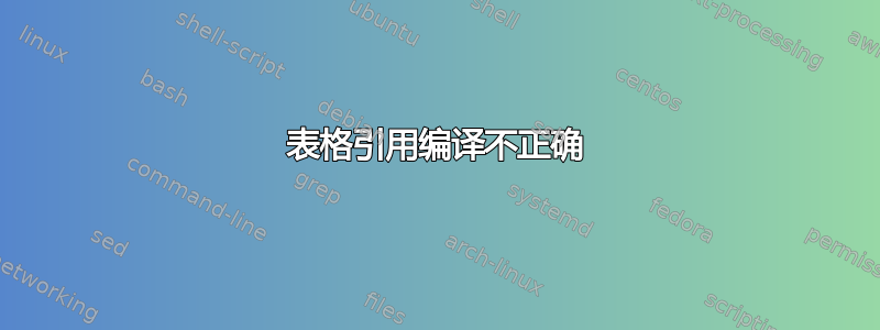 表格引用编译不正确