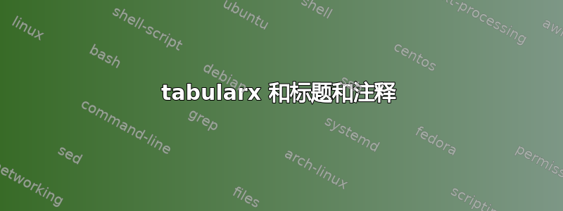 tabularx 和标题和注释