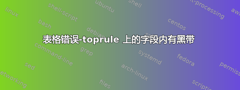 表格错误-toprule 上的字段内有黑带