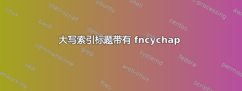 大写索引标题带有 fncychap