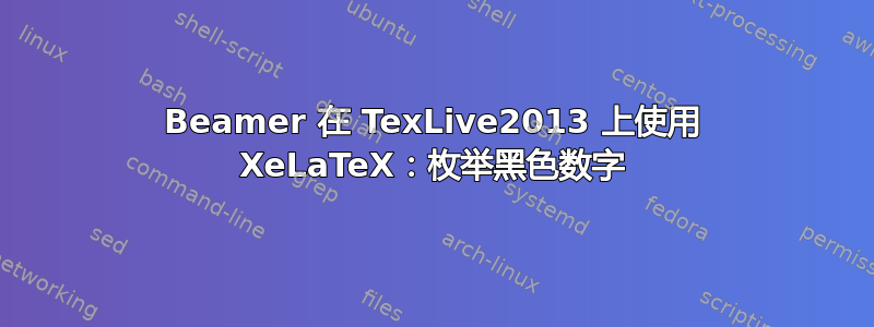 Beamer 在 TexLive2013 上使用 XeLaTeX：枚举黑色数字