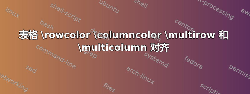 表格 \rowcolor \columncolor \multirow 和 \multicolumn 对齐