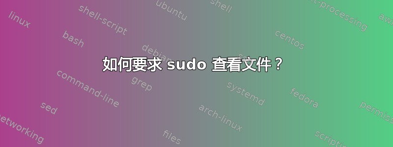 如何要求 sudo 查看文件？