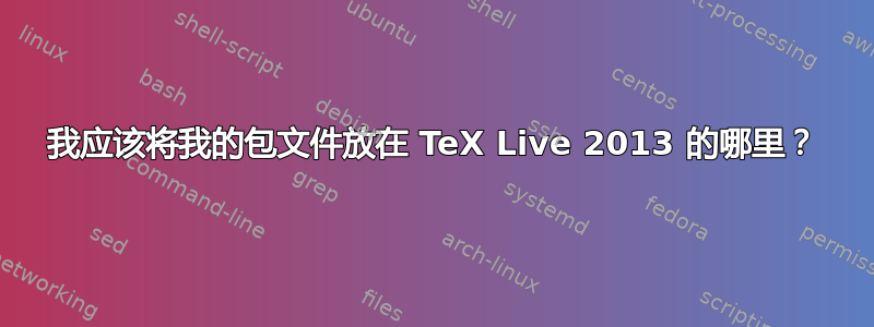 我应该将我的包文件放在 TeX Live 2013 的哪里？