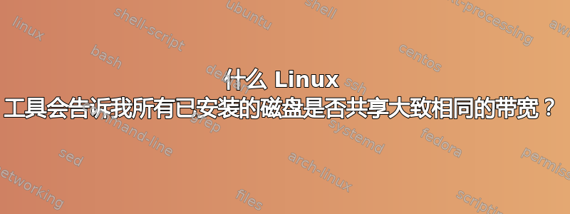 什么 Linux 工具会告诉我所有已安装的磁盘是否共享大致相同的带宽？