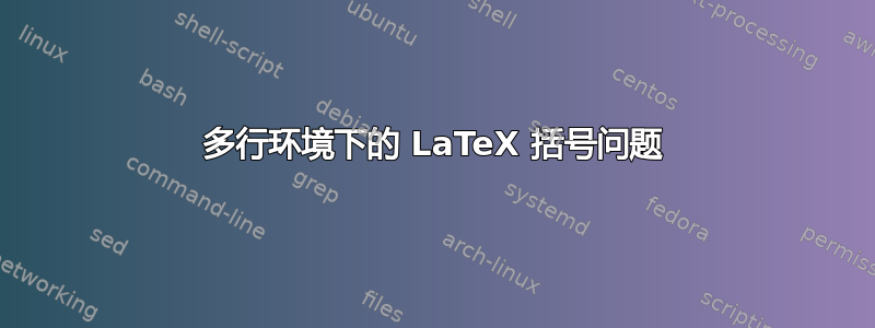 多行环境下的 LaTeX 括号问题