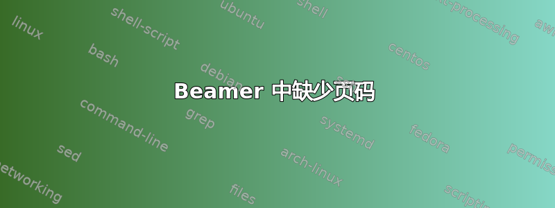 Beamer 中缺少页码