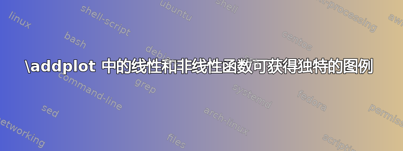 \addplot 中的线性和非线性函数可获得独特的图例