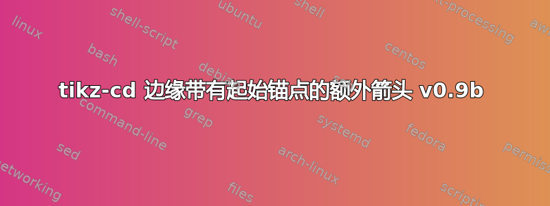 tikz-cd 边缘带有起始锚点的额外箭头 v0.9b