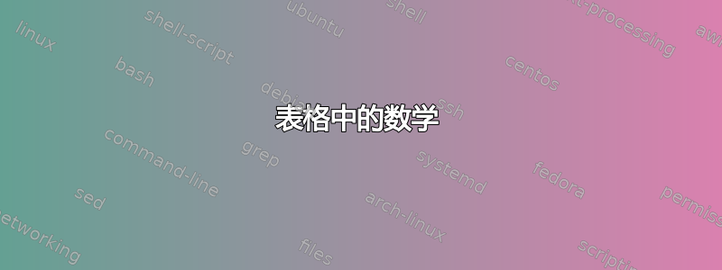 表格中的数学